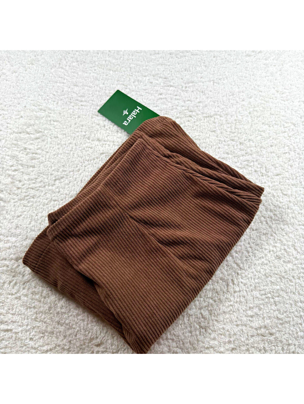 Halara Women’s Corduroy Mini Skirt Skort Brown Built In Shorts NWT Medium